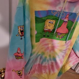 Rainbow Tye Dye Spongebob Hoodie